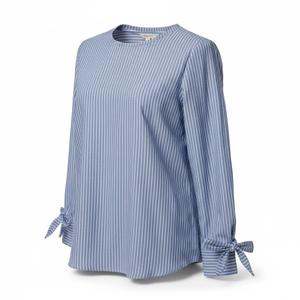 LilyCoco Striped Shirt Women Fall Tunic Crewneck Long Sleeve T Shirt Blue Large