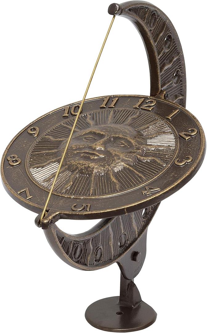 Whitehall Products Sun and Moon Sundial, French Bronze