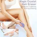 hoyesch Crystal Hair Eraser for Women and Men, Reusable Crystal Hair Remover Magic Painless Exfoliation Hair Removal Tool, Magic Hair Eraser for Back Arms Legs (Violet)”