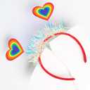 3 x Rainbow Hair Hoop Glitter Tassel Head Bopper Color Heart Hairband for Women Girls Kids - Gay Pride Celebration Parades Festival Headdress Accessories 1PCS