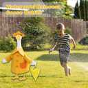 Raincoat Porch Goose Outfit for Large 23" High Cement or Plastic Goose Statue, Spring Yard Goose Cloths with Yellow Umbrella Decor for Outdoor Lawn Gaden Patio