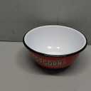 Maxdot Red Popcorn Bowl Enamelware Popcorn Bowl 1.16 Quart Shatterproof Reusable Serving Bucket Family Serving Container for Movie Night Game Party Favors