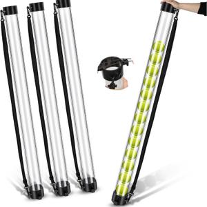 Jerify 3 Pcs Tennis Ball Tube Pickup Picker Holds 18 Balls with Shoulder Strap for Tennis Balls Pickup Collector, Carrier, Dispenser, 2.95"