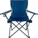 E-Z Living Folding Portable Outdoor Camping Chair[Large] (Navy Blue)