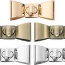 uxcell 5Set Turn Lock Clasp Kit, Bowknot Press Lock Clasp Closure Twist Turn Locks Hardware Buckle Fasteners for Purse Leather Making (55x23mm, Silver, Bronze, Gold)