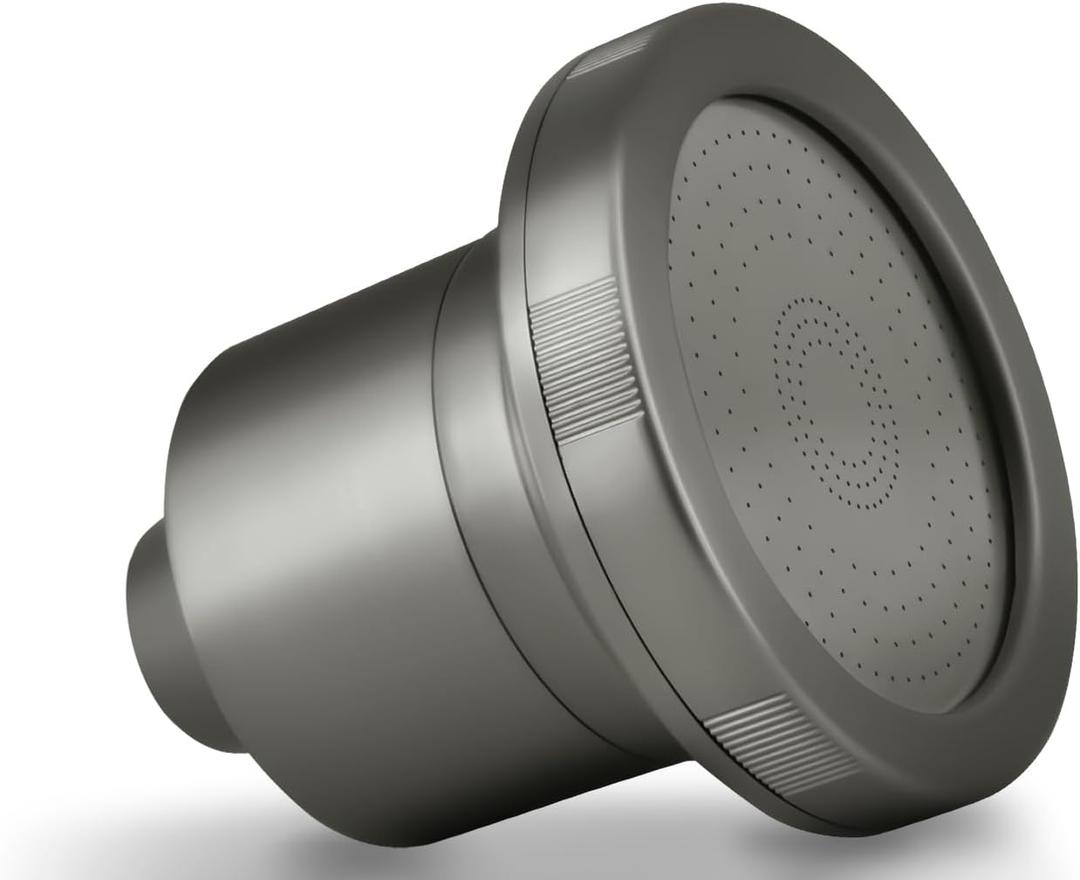 Filtered Shower Head - High-Pressure Showerhead with Water Filter System | Ideal for Hair and Skincare | Shower Water Filter System | Improve Beauty and Personal Care Routine (Brushed grey)