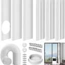 Portable Air Conditioner Sliding Door Vent Kit - Adjustable Length up to 90 Inches, Universal Balcony Seal Plate Set for 5.1" & 5.9" Diameter AC Exhaust Hose