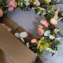 National Tree Company 22 in. Ferns and Flowers Easter Wreath, Artificial Spring Wreath with Pastel Easter Eggs, Indoor or Covered Outdoor Décor