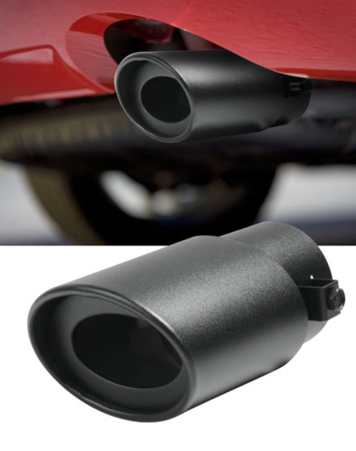 AOCISKA Universal Car Exhaust Tip,2.5" to 3.3" Stainless Steel Polished Finish Exhaust Slant Cut Tip,Professional Car Accessories Chrome-Plated Finish Tailpipe,Muffler Tip Replacement(Black)