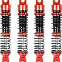 4PCS Aluminum Threaded Shock Absorber Oil Damper for 1/12 Mini Crawler 1/18 RC Crawler Car TRX4M TRX4MT Upgrade Parts (Red, 59mm)