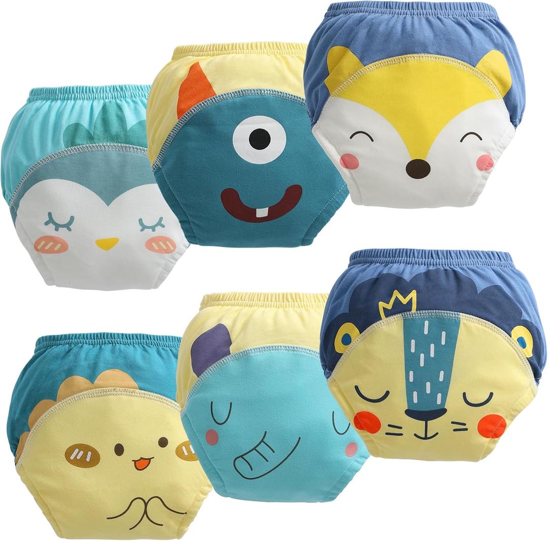 Potty Training Underwear Absorbent Toddler Training Pants for Boys and Girls, Girl Training Underwear, 100% Cotton Reusable Pee Pants 3T-4T