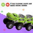 Madzee Motorized Dino Monster Truck - T-Rex Toy for Kids 3+ Years, Roars and Lights Up, Battery-Operated Dinosaur Truck for Endless Fun and Play