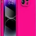 Miracase Designed for iPhone 14 Pro Case with Screen Protector, [Upgraded Camera Protection], Shockproof Liquid Silicone Rubber Phone Case Cover for 14 Pro 6.1 inch (Hot Pink)