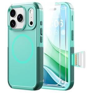 Diverbox Magnetic for iPhone 17 Pro Max Case-(Compatible with MagSafe) Heavy Duty Protection Phone Case with Camera Control Button with Screen Protector Shockproof Drop-Proof 6.9 inch (Teal)