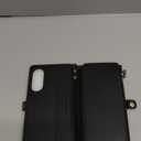 Defencase for Galaxy S25 Edge Case Wallet with RFID Blocking Card Holder for Women Men, Elegant PU Leather Magnetic Snap Flip Strap Zipper Phone Wallet Case for Samsung Galaxy S25 Edge 6.6", Black