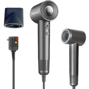 High Speed Hair Dryer,Low Noise Negative Ionic Hairdryer for Woman,110000RPM Professional Blow Dryer Brushless Motor for Fast Drying with ALCI Safety Plug,4 Heating/2 Speed for Salon&Home (Dark Gray)