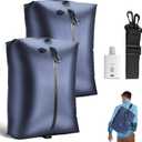 Travel Vacuum Bags with Wireless Pump, Reusable Vacuum Compression Bags for Suitcase, Space Saver for Luggage, Airtight & Waterproof, Perfect for Frequent Travelers & Business Trips, Blue (2-Pack)