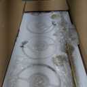 WOSHITU Bathroom Vanity Light Fixtures: 4 Bulb Mid Century Modern Vanity Lights for Bathroom, Brass Gold Wall Sconce Lighting with Frosted Milky Glass for Over Mirror Bath