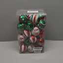 30PCS Shatterproof Christmas Tree Ball Ornaments, 2.36 Plastic Red Green White Glittering Xmas Hanging Bulbs, Christmas Ornaments Set for Christmas Tree Decoration Holiday Party Home Decor