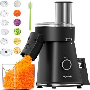Electric Cheese Grater Salad Shooter, 6-In-1 Electric Slicer For Home Kitchen,One-Touch Easy Control,With Safety Push Bar Cheese Grater Electric For Zucchini,Cheese,Vegetable