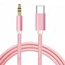 USB-C to 3.5mm Aux Audio Cable, Apple MFi Certified Car Stereo Cord for iPhone 15 16 17 Series, iPad Pro, MacBook, Samsung Galaxy S 25 S24 S23 S22 Note 20, Pixel 5 6 7 8 9 (Pink)