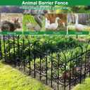 AMAGABELI 8 Panels 24in(H)10ft(L) Decorative Garden Fence No Dig Rustproof Metal Pre-Linking Fence Panels Garden Edging Border Animal Barrier Fencing for Flower Beds Yard Patio Outdoor Decor Black