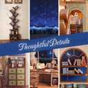 Dolphin Island DIY Book Nook Kit for Adults, 3D Wooden Puzzle Booknook Miniature House Kit (Starlight Reading Nook), 1:12