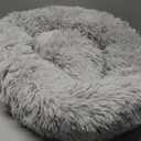 Hoewina Dog & Cat Bed for Indoor Cats, 20in Calming Donut Bed for Puppy and Kitten, Washable Round Fluffy Pet Bed for Small Medium Dogs and Cats (Light Grey)