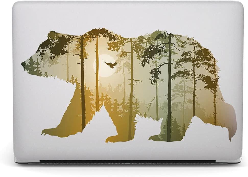 Hard Case Compatible with New MacBook Air 13 Inch Case 2020 2019 2018 Release Model A2337 M1 A2179 A1932 with Retina Display and Touch ID, Matt Plastic Hard Shell Case Cover  Bear & Forest