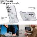 for Samsung Galaxy S26 Ultra case with Stand, 7X Military-Grade Drop Protection, Shock-Absorbing Phone Rugged Cover, Compatible with MagSafe Accessories,360 Magnetic Stand, White