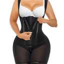 SHAPERX Fajas Colombianas Shapewear for Women Tummy Control Body Shaper Postpartum Butt Lifter with Zipper and Hooks, L