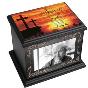 Cremation Urns for Human Ashes Adult Male or Female, Funeral Memorial Urns for Ashes with Photo Frame, Wooden Urns Box and Casket for Men Women, Burial Urn for Adults Up to 200 IBS