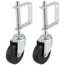KEILEOHO 4 Inch Gate Wheel, 2 Pcs Spring Loaded Gate Caster, 360 Heavy Duty Gate Caster Wheel with Spring Loaded, Gate Wheel for Wooden Gate, Metal Tube Gate, Fence, 132lbs Load Capacity