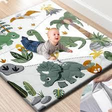Premium Foam Baby Play Mat 50x50 – Removable & Machine Washable Cover, Extra Thick Padding Playpen Mat, Non-Slip Crawling Mat, Easy to Clean for Infants, Toddlers & Babies