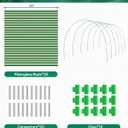 Breeze Touch 25PCS Garden Hoops for Raised Beds, PVC-Coated Greenhouse Hoops for Row Cover & Frost Protection, Rust-Free Garden Tunnel Hoops Kit with Clips, Plant Support for 3.5ft - 4ft Wide Beds