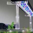 driamor Aquarium Light Holder Adjustable, Clear Acrylic Fish Tank LED Light Riser Stand Aquarium Lamp Brackets Kit 2pcs Transparent Support for Width 2.34-4.7 Inches Light with Extendable Bracket (Clear (Large Size))