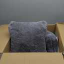 Juvale Faux Fur Throw Pillow Covers - Soft Fuzzy Faux Fur Texture - Machine Washable for Sofa Cushion Use - Hidden Zipper Fits 18-Inch Throw Pillows for Couch - 20 x 20 in, Pack of 2, Gray