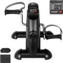 Uten Mini Exercise Bike, Under Desk Bike, Arm & Leg Peddler Machine with LCD Screen Displays, Portable Cycle (BLACK)