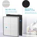 AP510 & AP450 Replacement Filter, Compatible with Whirlpool Whispure 8171434K 1183054K 1183054 AP300 AP350 AP450 AP510 Air purifiers, 1 True HEPA Filter + 4 Carbon Filters