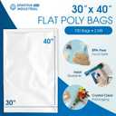 30" X 40" Open-End Flat Poly Bags (100 Count) - 2 Mil Clear Plastic Bags for Packaging, Shipping, Storage - No Adhesive Strip - Spartan Industrial