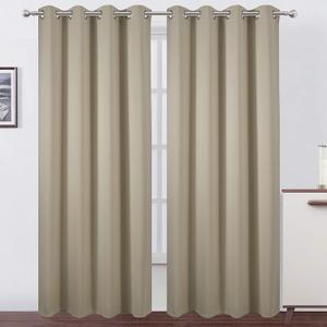 LEMOMO Blackout Curtains 66 x 84 inch/Beige Curtains Set of 2 Panels/Thermal Insulated Room Darkening Bedroom Curtains