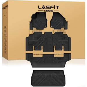 LASFIT Floor Mats for Chrysler Pacifica 2017-2026, All-Weather TPE Floor Liners & Trunk Cargo Mats Accessory for Pacifica/Voyager (7-Seater,Non Hybrid