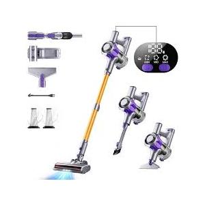 Mbyulo EHBR-A001-V01 Cordless Bagless Cordless HEPA Vacuum,Blue/Gold - 16 x 11 x 7 in.