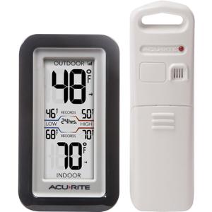AcuRite 02043 Digital Thermometer with Indoor/Outdoor Temperature,Black