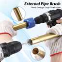 Copper Pipe Cleaner for Drill Set Includes External Stainless Steel Wire Bore Brushes, Internal Tube Cleaning Brushes, Replacement Plumbing Tools(2",Blue)
