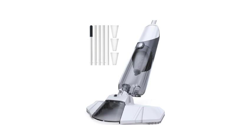 POOLHACKER Cordless Handheld Pool Vacuum for Above Ground Pool & Inground Pools, Pool Vacuum Cleaner with Flexible Head for Curved, 18.5 GPM Strong Suction, 1-Click Debris Emptying, Rechargeable