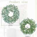 Hollyone 2Pcs Small Artificial Baby Breath Flowers Wreath 10 Inch Blue for Front Door Decor Faux Gypsophila Wreath Fake Baby Breath Flower Garland Candle Ring for Kitchen Cabinet Chairs Tabletop Decor