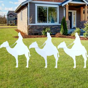 Zonon Set of Three Kings Wise Men Christmas Outdoor Nativity Yard Sign Waterproof Nativity Scene Decor Religious Manger Scene for Xmas Home Lawn Pathway Walkway Decor