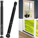 Black Flag Poles for Outside House - 5ft Tangle Free Flag Pole for 
Sliding Door Security Bar - Heavy Duty Patio Door Lock Bar, 17-50inch Adjustable Window Security Bars from Inside, Burglar Proof Sliding Door Stopper Stick, No Drill Tool-Free Easy Installation, 2Pack
