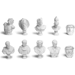 Garwor 10PCS Mini Figures of Greek Mythology Statue Resin Sculpture World Famous Bust Figurine Home Office Decor, 2.75" H